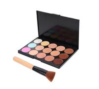 Veemoon 2Pcs Multi Function Makeup Palette with Concealer and Flat Brush for Women Shading Powder for Skin Tone for Home Professional Use