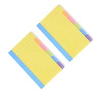 Veemoon 2Pcs Multi-function Self-stick Notebooks Assorted Neon Colors Removable Adhesive Planner School Paper Notepad for Organization and Goal Setting