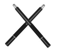 Veemoon 2pcs Multifunctional 2-in-1 Capacitive Stylus Pens with Fine Fiber Tips for Tablets and Smartphones, Black, Precise Touch Screen Stylus for Mobile Devices and Touchscreen Writing