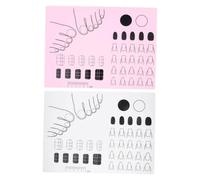 Veemoon 2pcs Nail Art Coloring Practice Pad Silicone Nail Mat for Beginners Flexible Manicure Practice Pad for Diy Enthusiasts Use As Workspace Supply