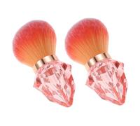 Veemoon 2pcs Nail Dust Brush Diamond Handle for Gel Nails Dust Powder Remover for Manicure