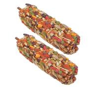 Veemoon 2pcs Natural Bird Vegetable Grain Treat Sticks - Stand Perch Toys | Bird Crunch Rod, Foraging Chewing Toys for Cockatiels, Lovebirds, Conures, Parakeets, Small to Medium Birds