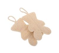 Veemoon 2pcs Natural Loofah Body Scrubber Soft Bear Shaped Exfoliating Bath Sponge for Gentle Skin Massage Portable Shower Accessories for Adults Home and Gym Use