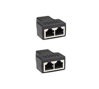 Veemoon 2pcs Network Splitter Pass Through Connectors Internet Splitter Way Ethernet Cable Connector Cable Cord Practical Network Adapter