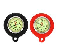 Veemoon 2pcs Nursing Pocket Watch Dial Set Nursing Pocket Watch Dial Set Glow-in-The-Dark Silicone for Healthcare Professionals Black and Red