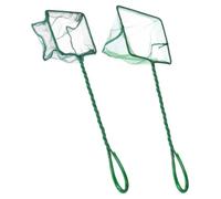 Veemoon 2pcs Nylon Square Fishing Landing Nets Portable Aquarium Fish Tank Catch and Release Nets 5-inch Freshwater Saltwater Use