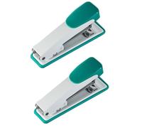 Veemoon 2pcs Office Desk Stapler Book Binding Tool Medium Staplers with Smooth Internal Track Modern Simple Elegant Design for Office Desk Use by Random Color