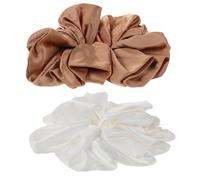 Veemoon 2pcs Oversized Fabric Scrunchies for Women Jumbo Satin Hair Bands for Ballet Ponytails Sleep Styling Gentle Hair Care Reduced Frizz Romantic French Ballet Design