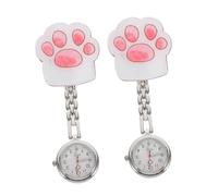 Veemoon 2pcs Paw Pocket Watch Durable Clip Watch for Nurses and Doctors Easy to Wear Vision Practical Timekeeping for Medical Staff