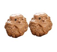 Veemoon 2pcs Peach Wood Dragon Phoenix Massage Ball Hand Exercise Rolling Balls Wooden Palm for Hand Fitness