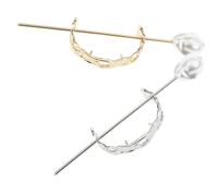 Veemoon 2pcs Pearl Hair Bun for Women Elegant Ponytail Holders Lightweight Hair Pins for Daily Wear and Special Occasions Wedding Birthday Year