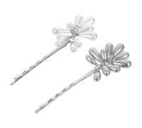 Veemoon 2pcs Pearl Tasseled Hair Clips No Crease Metal Hair Clips for Women Bride Sparkly Accessories Styling for Women