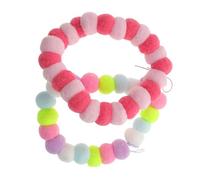 Veemoon 2pcs Pet Cat Dog Collar Plush Ball Design Soft Elastic Necklace for Puppies and Cats Easy to Wear Colorful Random Styles for Outdoor Walks Parties and Photo Shoots Random Color