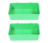 Veemoon 2pcs Pet Shower Tub Bird Bathing Tub Plastic Creative Shape Green Reliable and Attractive with Different Toys Fashionable Accessories for Small Birds