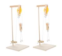 Veemoon 2pcs Physics Learning Tool Pulley Block Kit for Science Experiment Teaching Tool with Pulley System and Educational Mechanics Model for Stem Learning