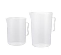 Veemoon 2pcs Plastic Measuring Pitcher Cups with Handle Graduated Scale 1000ml and 2000ml Large Capacity Kitchen Measuring Cups for Accurate and Easy Drainage