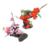Veemoon 2pcs Plastic Plum Blossom Sushi Plate Decor Realistic Modeling and Features for Japanese Cold Dishes and Sushi Tray Decoration Random Color