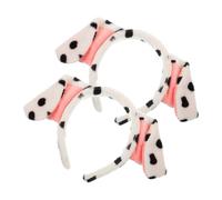 Veemoon 2pcs Plush Dog Ear Headband Animal Hair Hoops for Halloween Costume Party Cute Face Wash Headband for Makeup Pet Headwear