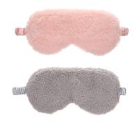 Veemoon 2PCS Plush Eye Mask Comfortable Sleeping Eye Covers Lovely Blindfolds for Travel Home Use Blocks Light for Better Sleep Soft Satin Material Orange Grey