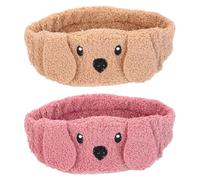 Veemoon 2pcs Plush Makeup Headband, Breathable Cloth Elastic Hairband That Blocks Light, for Taking A Bath and Making up Random Color