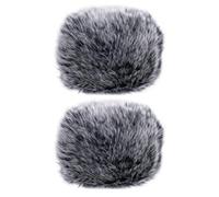 Veemoon 2pcs Plush Microphone Covers Windproof Anti-Splash Mic Sleeve Soft Furry KTV Mic Covers for Studio and Live Performance