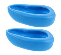 Veemoon 2pcs Portable Bedpan Urinal for Elderly Bedridden Patients Leakproof Plastic Contoured Design and Effortless Cleaning, for Home Care Beds and Family Caregiving