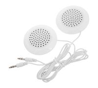 Veemoon 2pcs Portable Mini Pillow Audio Speaker 3.5mm Jack Wired Speaker Stereo Audio Player for Mp3 Mp4 Mobile Phone Cd Player, Bedroom and Office Use Soft Sound (White)