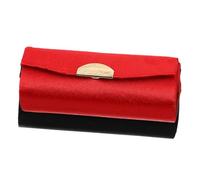 Veemoon 2Pcs Portable Retro Lipstick Case with Built in Mirror Red Black Cosmetic Storage Holder for Women Daily Travel Makeup Organizer