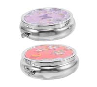 Veemoon 2pcs Portable Vintage Floral Metal Paint Box Multifunctional Travel Case for Makeup Concealer Lipstick Storage Color Holder Compact Organizer for Face Paint and Cosmetics