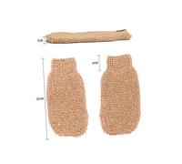 Veemoon 2pcs Premium Ramie Jute Body Scrub Gloves Bath Exfoliating Mitts for Shower and Sauna Machine Washable Easy to Use for Smooth Skin Arms Legs Chest and Back