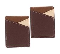 Veemoon 2Pcs PU Phone Adhesive Card Holders for Credit Id Cards Compatible with All Smartphones Easy Access for Bus Subway Use