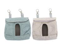 Veemoon 2pcs Rabbit Feeding Bag Hanging Design with Hook Reusable Cloth Slow Feeder Storage Pouch Convenient Small Pet Feeder for Rabbit and Hamster Cage