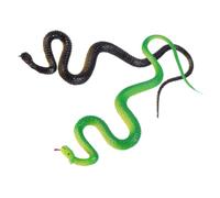 Veemoon 2pcs Realistic Soft Rubber Snake, Small Black and Green Simulation Snake Figures for Prank Props and Halloween Decoration