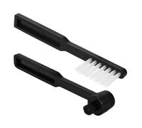 Veemoon 2pcs Record Player Needle Cleaning Brush for Turntable Stylus with Fine Workmanship and Noise Reducing Features, Black Plastic and Nylon Material, for Vinyl Record Cleaning