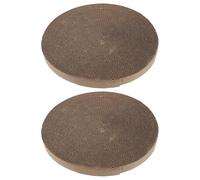 Veemoon 2pcs Replaceable Round Corrugated Cat Scratcher Refills: Cardboard Insert Pads For Cat Bed - Pet Scratch Mat Refills For Indoor Furniture Protection