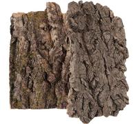 Veemoon 2pcs Reptile Tree Bark Hide Pet Lizard Gecko Habitat Hideout Cork Bark Reptile Cage Decoration