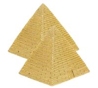 Veemoon 2pcs Resin Pyramid Figurine Set Gold Desktop Pyramid Decoration Home Decor Small Egyptian Ornament for Living Room and Office