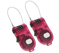 Veemoon 2pcs Retractable Steel Cable Lock for Bicycle and Snowboard, Combination Anti-Theft Security Lock with Magenta Wire, Suitable for Mountain Bikes and Scooters