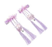 Veemoon 2Pcs Retro Hanfu Hairpins Women Decorative Barrette Hair Ornaments Lightweight Tassel Clips for Parties Festivals Photography and Ceremonies Elegant Chinese Style