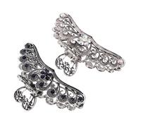 Veemoon 2pcs Retro Rhinestone Hair Claw Clips Large Metal Jaw Clips with Sparkling Embellishments Secure Hold for Thick Hair Vintage Bird Wing Design in Blue and White for Summer Fashion