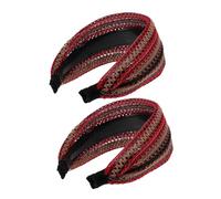 Veemoon 2pcs Retro Wide Brim Headband for Women High Top Boho Hairbands with Breathable Design Sun Protection Versatile Fashion Accessories for Parties Travel Daily Use
