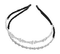 Veemoon 2pcs Rhinestone Beaded Headbands for Women Nonslip Hair Accessories Stylish Crystal Embellished Hairbands for Students Versatile Bridal and Holiday Use