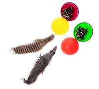 Veemoon 2pcs Rolling Ball Battery Operated Plastic Balls Lightweight Interactive Mouse for Puppy and Cat Leisure Time Play Random Color