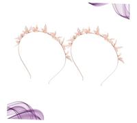 Veemoon 2pcs Rose Gold Butterfly Hair Hoops Headwear Lightweight Decorative Metal Bands for Party Carnival Christmas Festival Accessories