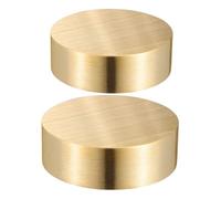 Veemoon 2pcs Round Brass Paperweight for Calligraphy and Painting Solid Flat Blocks Portable Desktop Paper Holders for Office Study Table and Creative Writing Practice