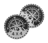 Veemoon 2pcs Self Adhesive Compass Car Emblem, 4x4 Metal Badge for SUV