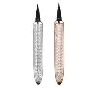 Veemoon 2Pcs Self Adhesive Eyeliners with Ultra Fine Tip for Upper and Lower Lash Line Longwear Metallic Eye Beauty Pens in Pearl Rose Gold Smudge Resistant Cosmetic Accessories