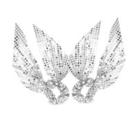 Veemoon 2pcs Sequin Hair Scrunchies with Glitter Bowknot for Women Sparkly Ponytail Holders Soft Comfortable Hair Ties for Disco Party and Daily Wear