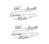 Veemoon 2pcs Serenity Prayer Bible Art PVC Wall Sticker Home Decor for Living Inspirational Wall Sticker Decor