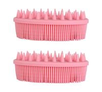 Veemoon 2pcs Silicone Bath Brush and Adults with Gentle Brushing and Pointed Design, for Taking a Shower at Home, Soft Pink Shower Cleaning Scrubber for Skin Care